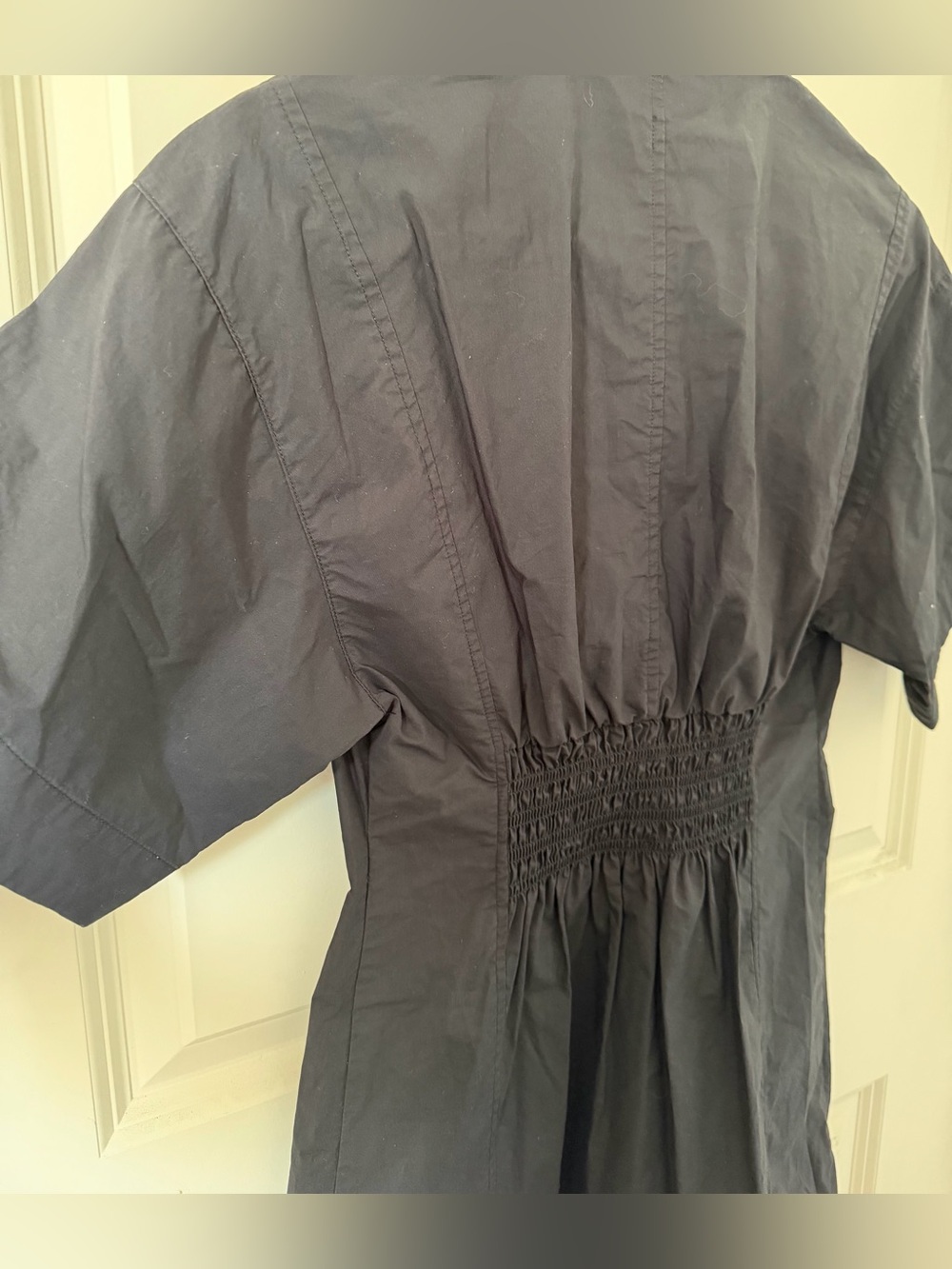 FRAME Seam Detail 100% Organic Cotton Shirtdress, Black, Size XS - Picture 7 of 12